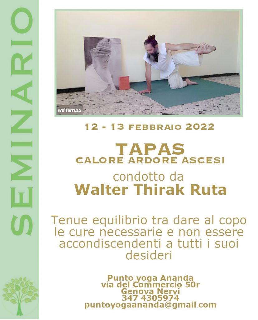 Seminario Yoga WALTER THIRAK RUTA a Genova.